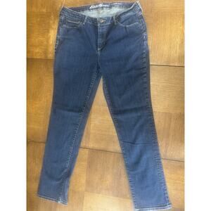 Eddie Bauer Women’s Size 12 Slightly Curvy Straight Leg Dark Blue Denim Jeans